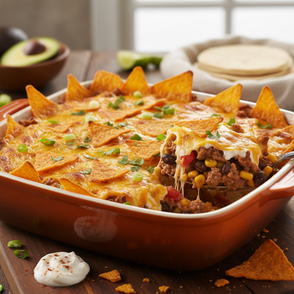 Cheesy Doritos Taco Delight Bake recipe