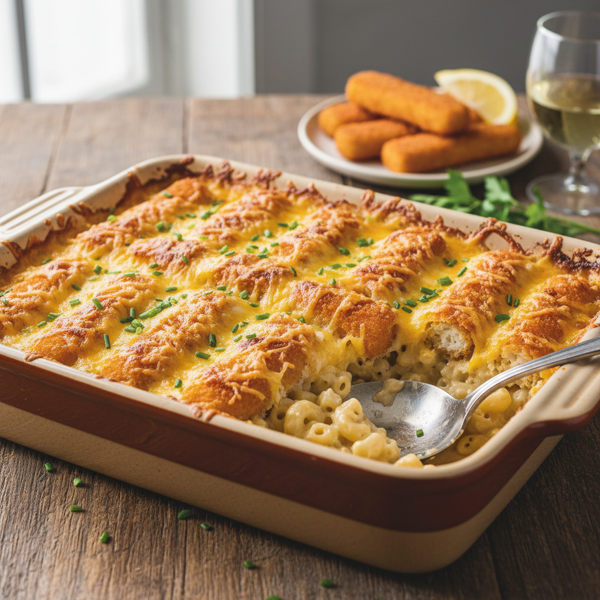 Cheesy Fish Stick Casserole Delight recipe