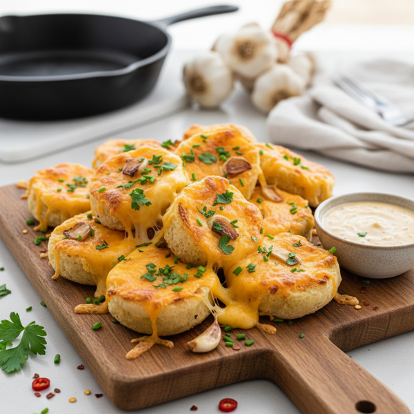 Cheesy Garlic English Muffin Bites recipe