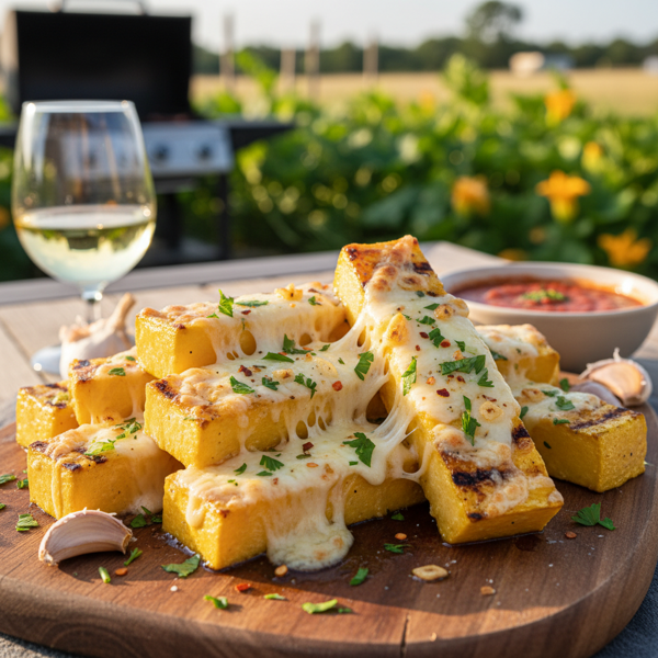 Cheesy Garlic Grilled Summer Squash Sticks recipe