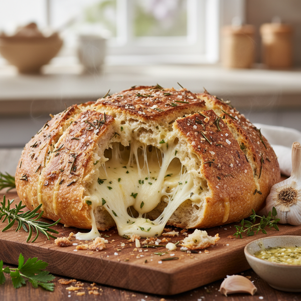 Cheesy Garlic Herb Sourdough Delight recipe