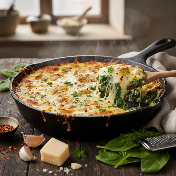 Cheesy Garlic Spinach Bake recipe