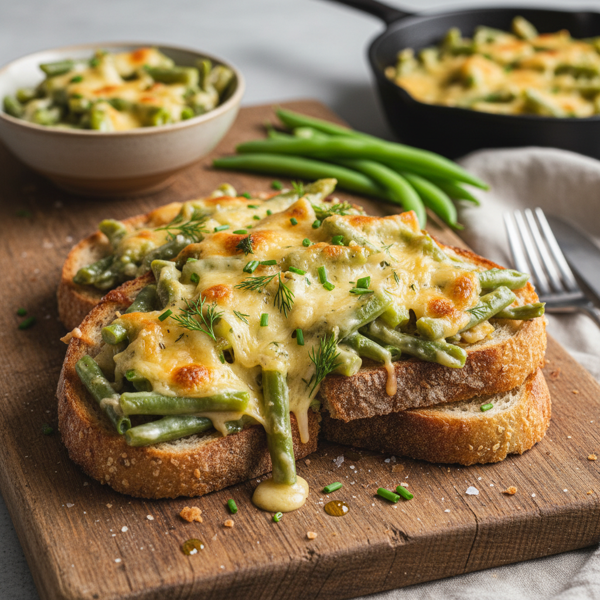 Cheesy Green Bean Toast Delight recipe