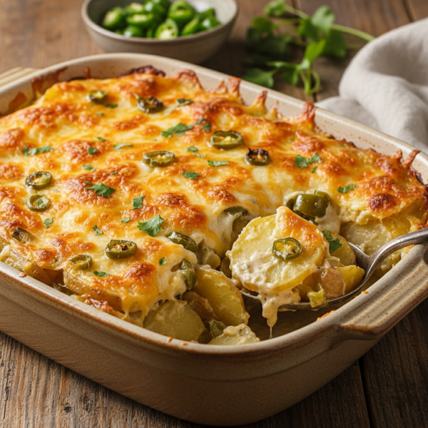 Cheesy Green Chile Potato Casserole recipe