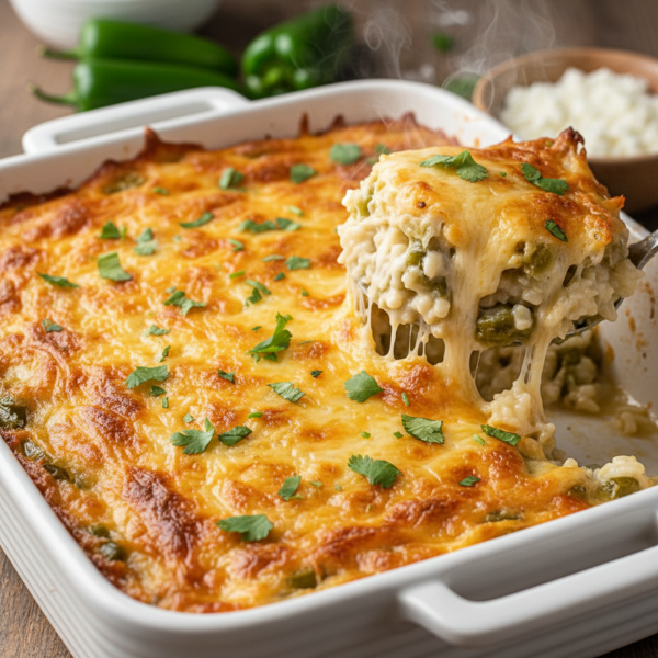 Cheesy Green Chile Rice Casserole recipe