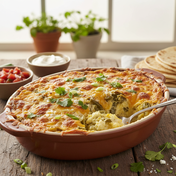 Cheesy Green Chili Egg Casserole recipe