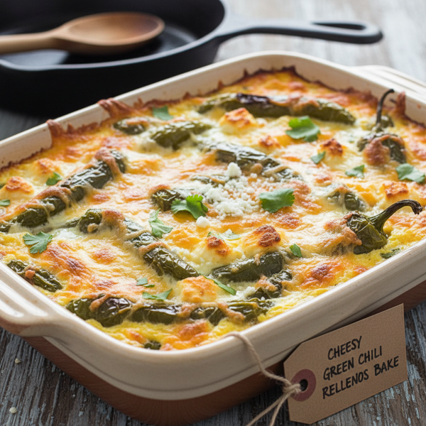 Cheesy Green Chili Rellenos Bake recipe