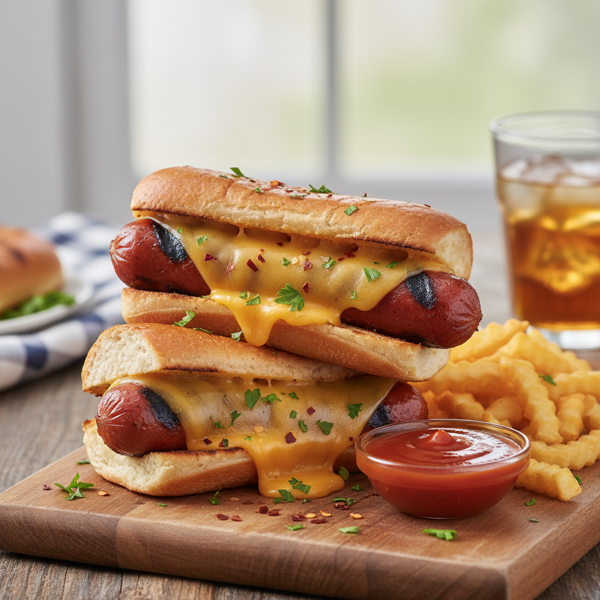 Cheesy Grilled Hot Dog Sandwich recipe
