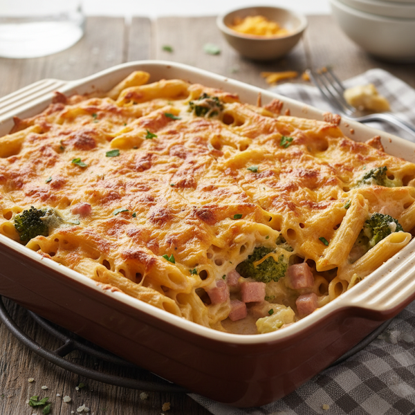 Cheesy Ham & Broccoli Pasta Bake recipe