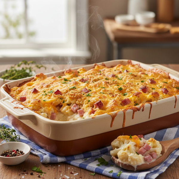 Cheesy Ham & Cauliflower Casserole recipe