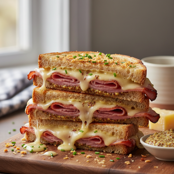 Cheesy Ham & Mustard Melts recipe