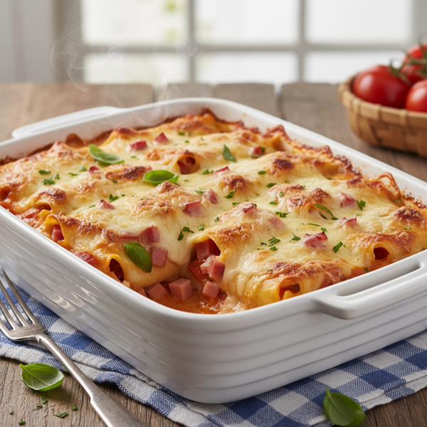 Cheesy Ham & Tomato Lasagna Roll-Ups recipe