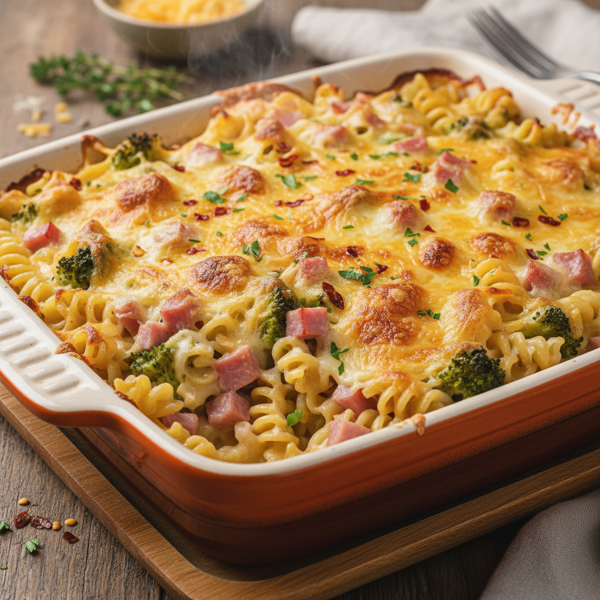 Cheesy Ham and Broccoli Pasta Bake recipe