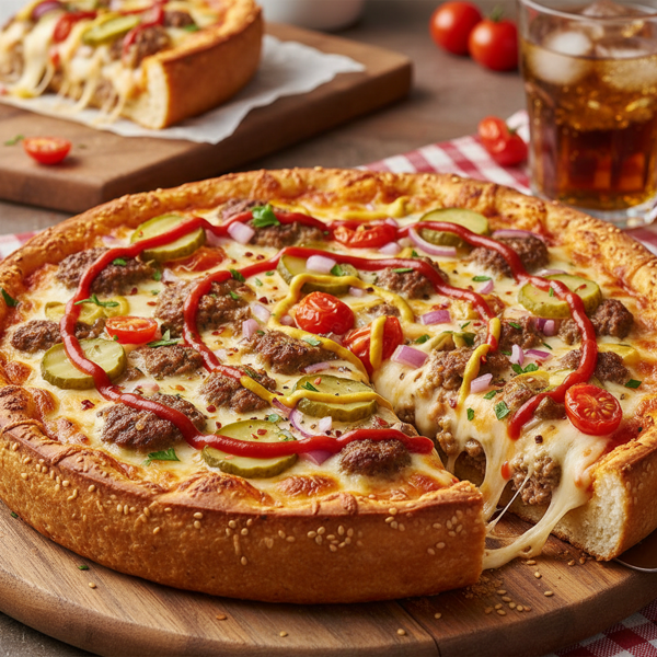 Cheesy Hamburger Delight Pizza recipe