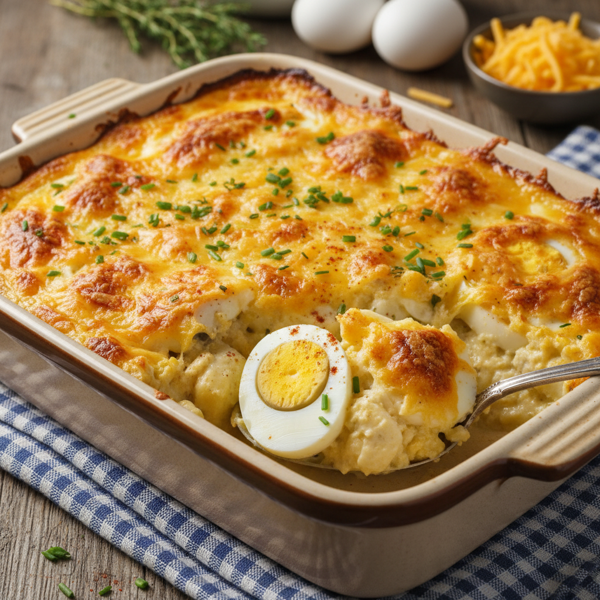 Cheesy Hard-Boiled Egg Casserole recipe