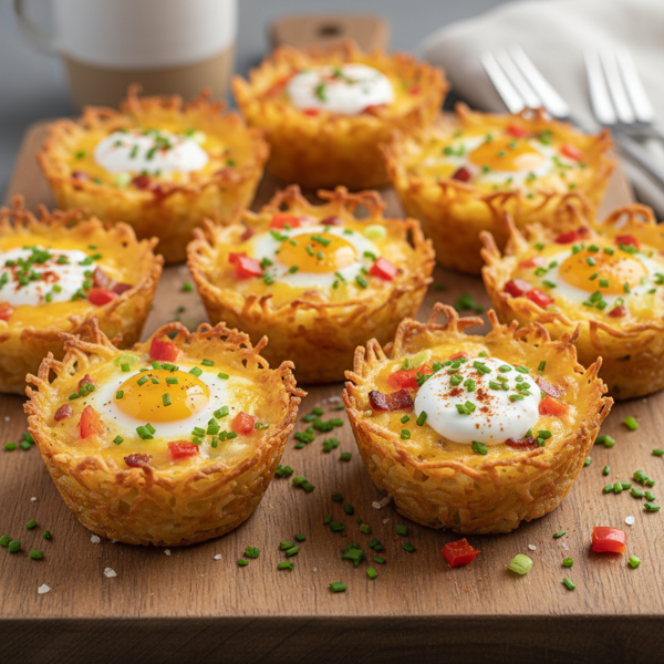 Cheesy Hash Brown Breakfast Cups recipe