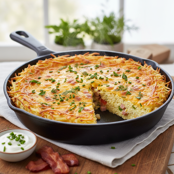 Cheesy Hash Brown Frittata Delight recipe