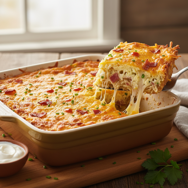 Cheesy Hash Brown and Egg Casserole recipe