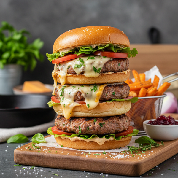 Cheesy Herb-Stuffed Turkey Burgers recipe