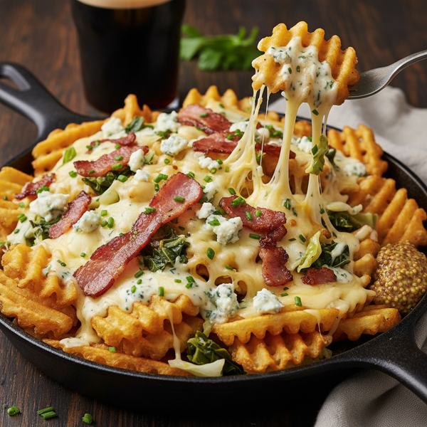 Cheesy Irish Loaded Waffle Fries recipe