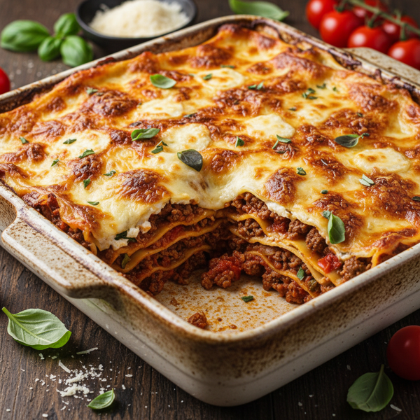 Cheesy Italian Beef Lasagna recipe