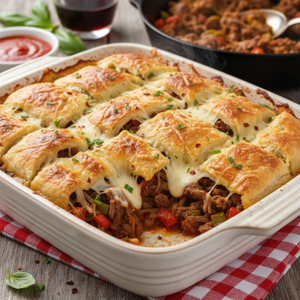 Cheesy Italian Beef and Crescent Bake recipe