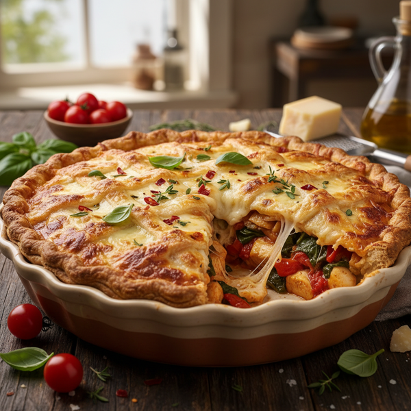 Cheesy Italian Chicken Delight Pie recipe