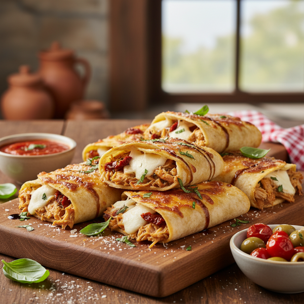 Cheesy Italian Chicken Tortillas recipe