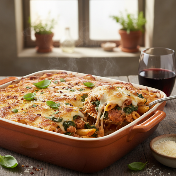 Cheesy Italian Sausage Spinach Bake recipe