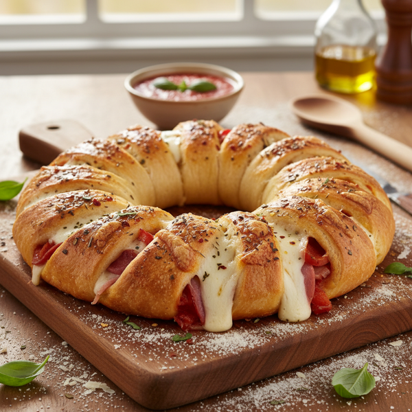 Cheesy Italian Stromboli Ring recipe