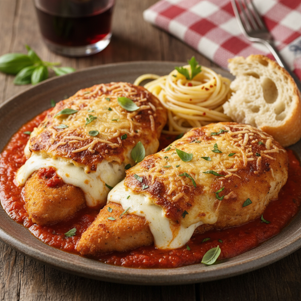 Cheesy Italian Stuffed Chicken Parmigiana recipe