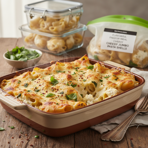 Cheesy Jumbo Pasta Shells: Flavorful Freezer Meal recipe