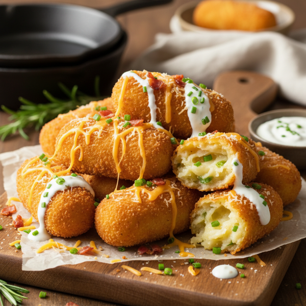 Cheesy Loaded Potato Croquettes recipe