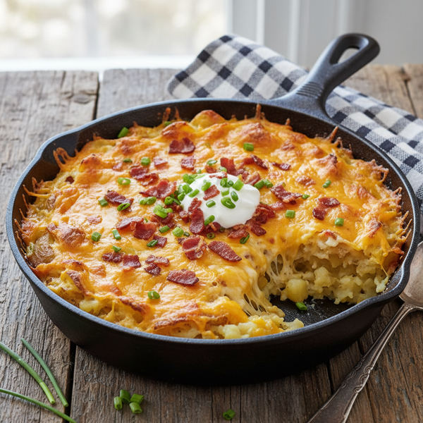 Cheesy Loaded Potato Skins Casserole recipe