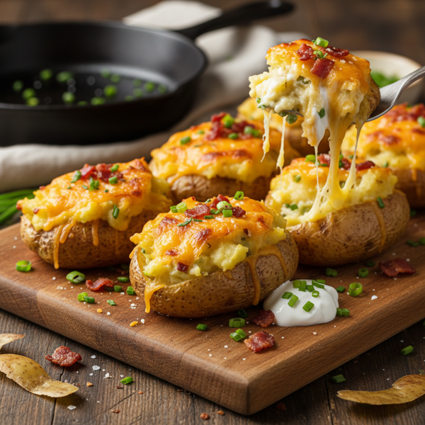Cheesy Loaded Twice-Baked Potatoes recipe