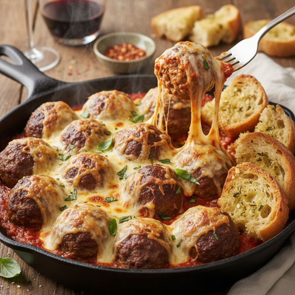 Cheesy Luxe Meatball Delight recipe