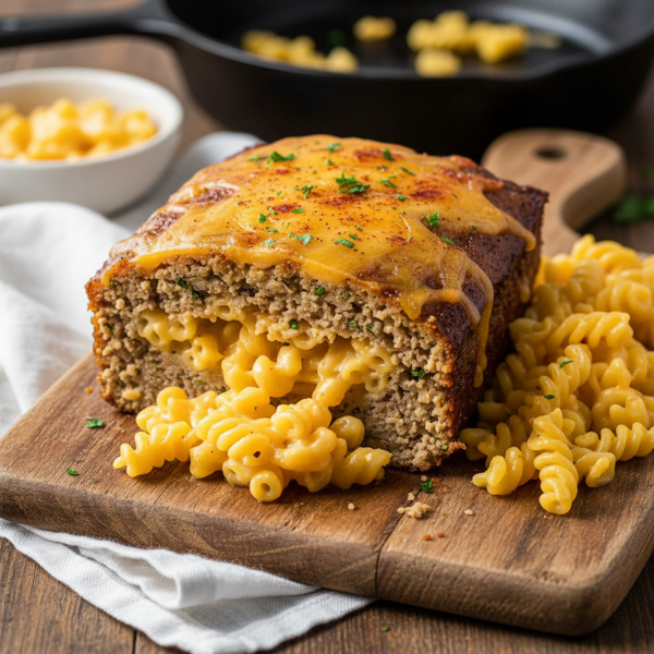 Cheesy Macaroni Meatloaf Delight recipe