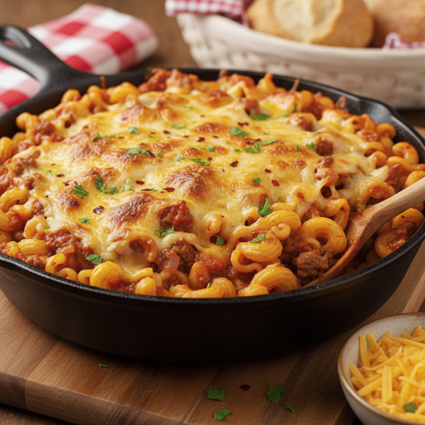 Cheesy Manwich Pasta Bake recipe