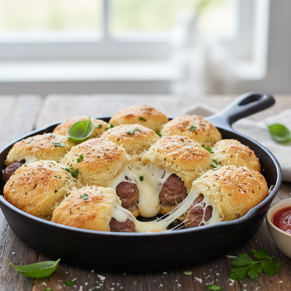 Cheesy Meatball Biscuit Bites recipe