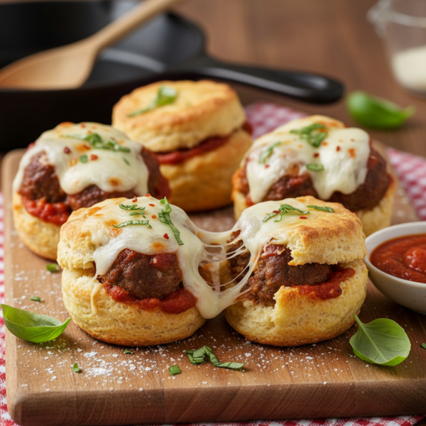 Cheesy Meatball Biscuit Cups recipe