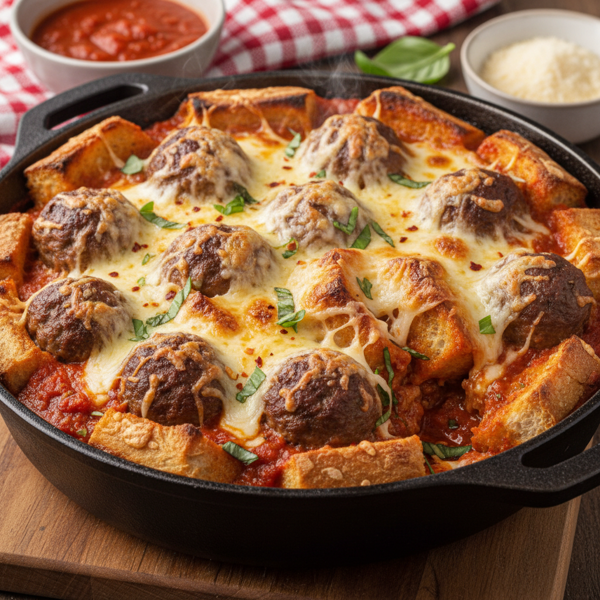 Cheesy Meatball Sub Casserole Bake recipe