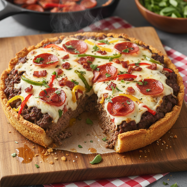 Cheesy Meatza Delight recipe