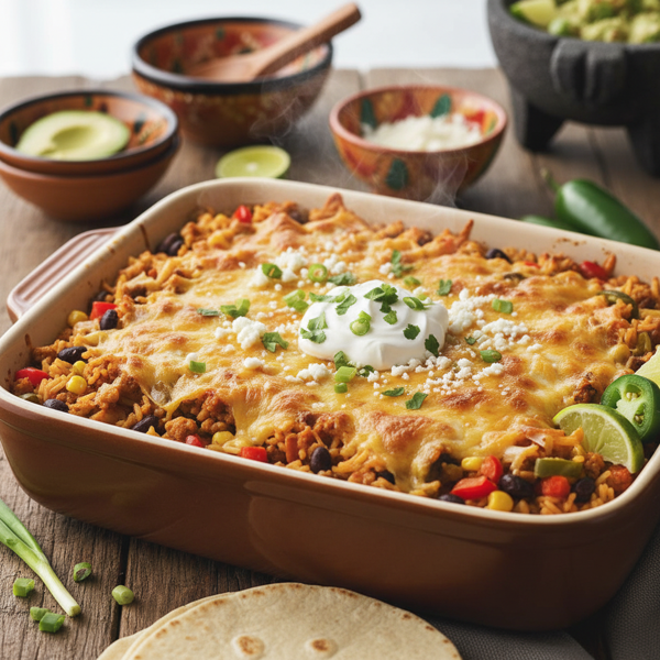 Cheesy Mexican Turkey Rice Bake recipe
