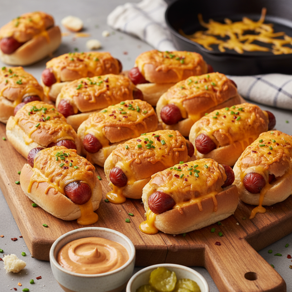 Cheesy Mini Hot Dog Sliders recipe
