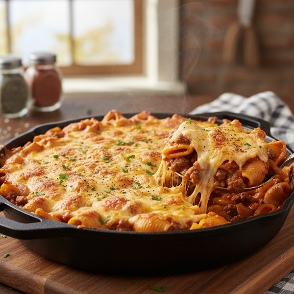 Cheesy One-Pan Goulash Delight recipe