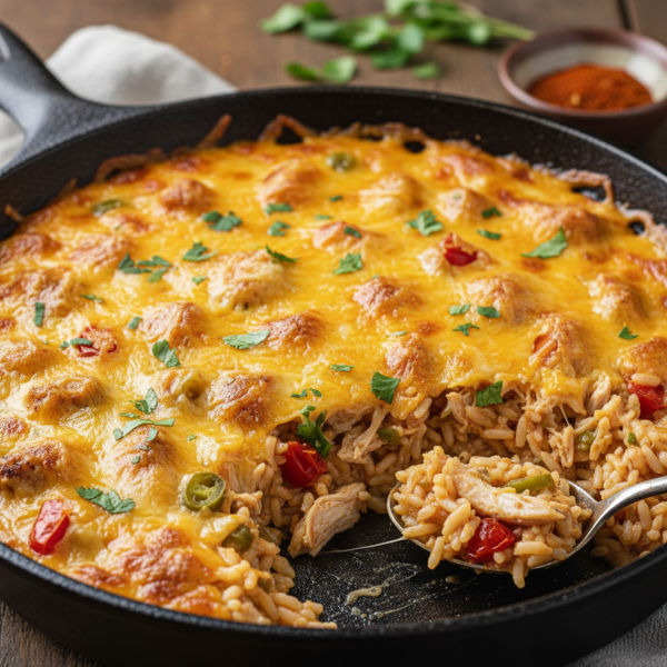 Cheesy One-Pan Rotel Chicken & Rice Delight recipe