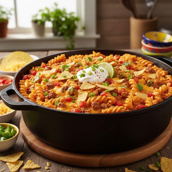 Cheesy One-Pot Taco Rotini recipe