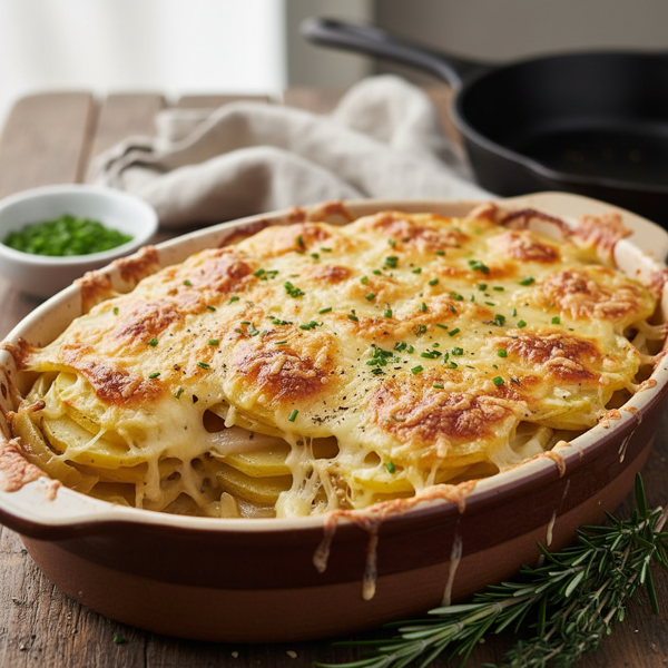 Cheesy Onion Potato Bake recipe
