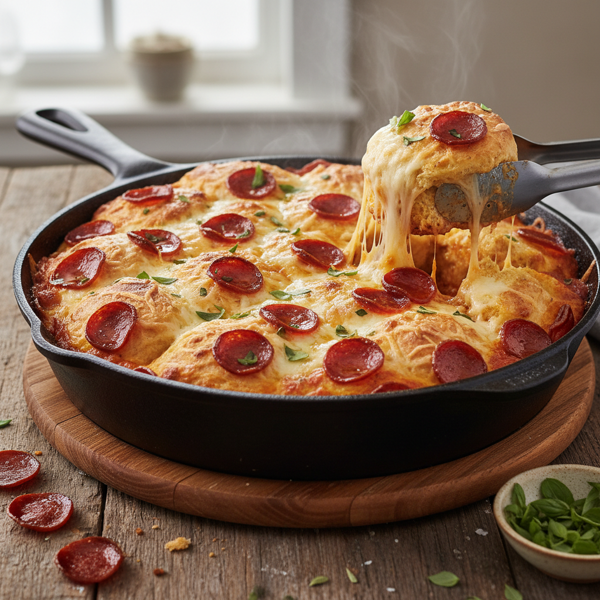 Cheesy Pepperoni Biscuit Bake recipe