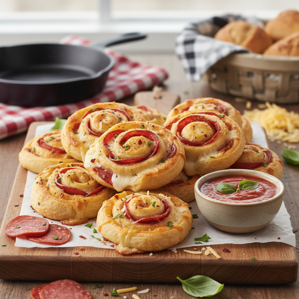Cheesy Pepperoni Crescent Pinwheels recipe